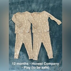 Honest Company, 12 month, 100% organic cotton pajamas